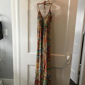 Luli Fama bright summer halter maxi dress - Sz Sm